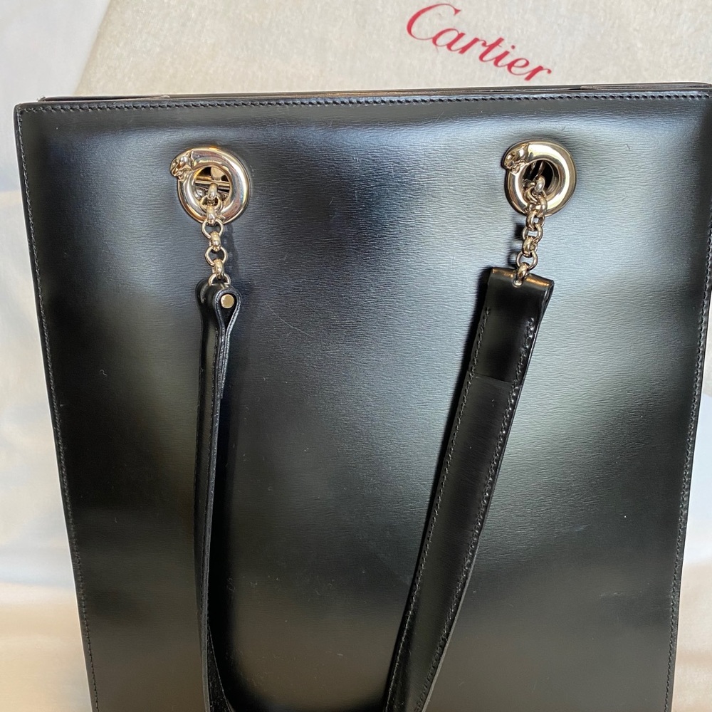 Cartier Logo Panther Leather handbag
